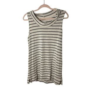 Lou & Grey Women's Sleeveless Turtleneck Stripe Tunic Minimalist Coastal Grandma